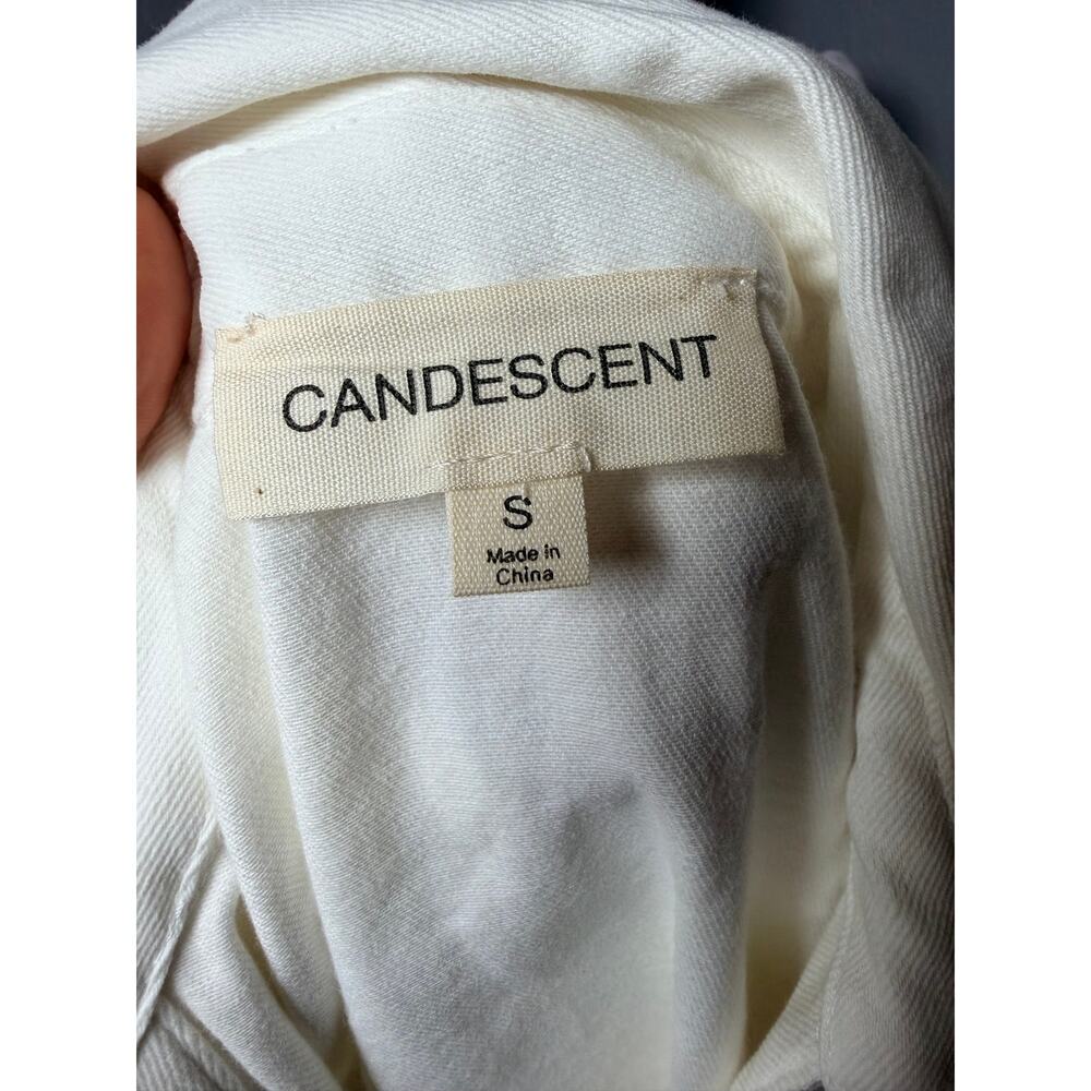 Candescent Women's Midi Dress Size S Ivory Button Front Collared Dress - Picture 4 of 6
